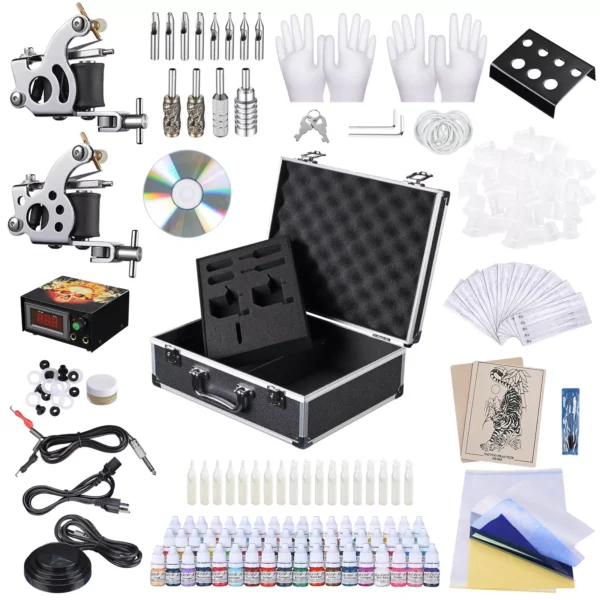 NEW 2 Chrome Tattoo Machine Kit