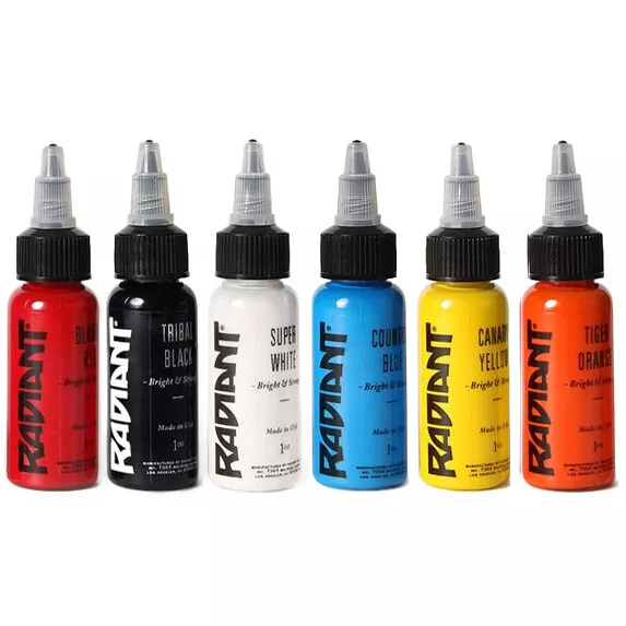 RADIANT COLORS 6 Color Tattoo Ink Set